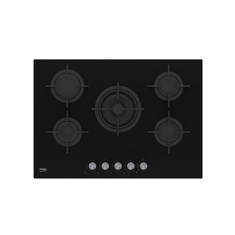 Encimera Beko HILW75222SL, 5 fuegos, Cristalgas, 7 Encimera Beko HILW75222SL, 5 fuegos, Cristalgas, 7
