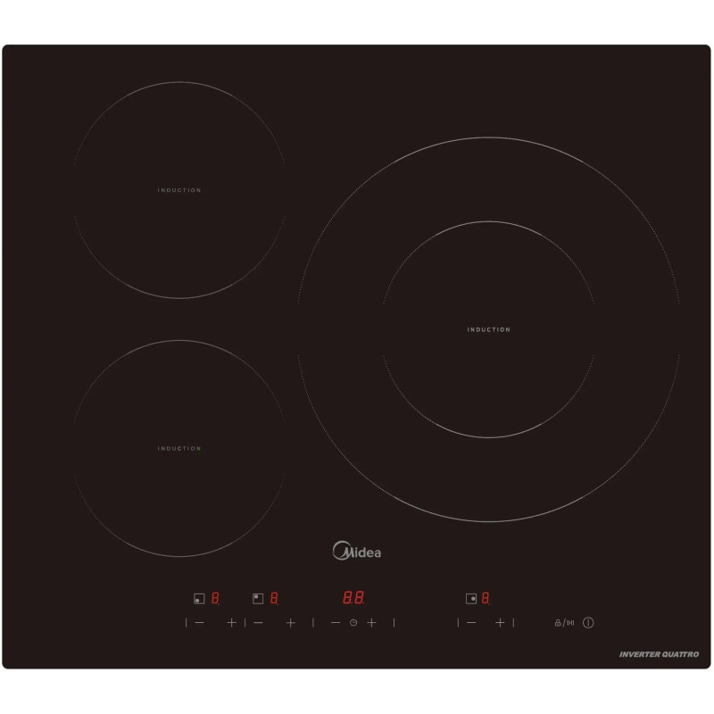 Inducción Midea MIH740T467K0, 3 Zonas, 60cm, 32cm