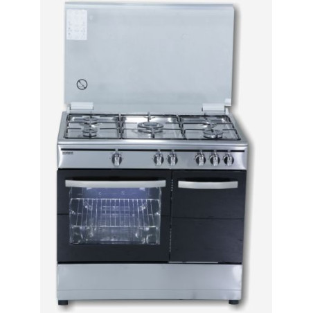 Cocina Rommer CH906XFGPB, 5 fuegos, Inox, But