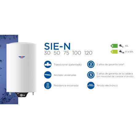 Termo electrico Aparici SIE050N, 50L, Triposiciona