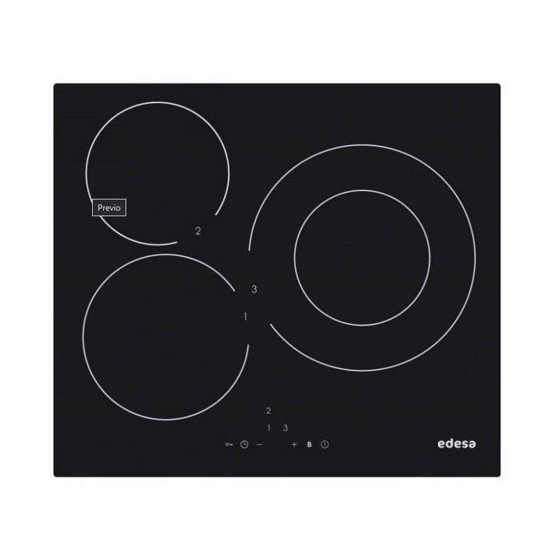 Induccion Edesa EIT6328RA, 3 zonas, borde rodondo