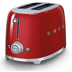 Tostador Smeg TSF01RDEU, 50 style 2 rebanadas rojo