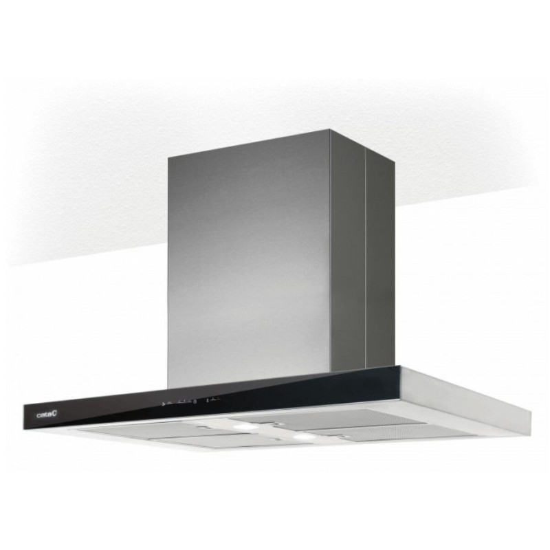 Campana Isla Cata LEGEND, A+, Inox-Cristal, 90cm,