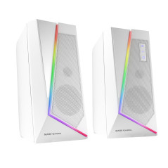 ALTAVOCES 2.0 BLUETOOTH 5.0 MS7 WHITE 20W RMS ILUMINACION RGB DINAMICO PROCESADOR DSP