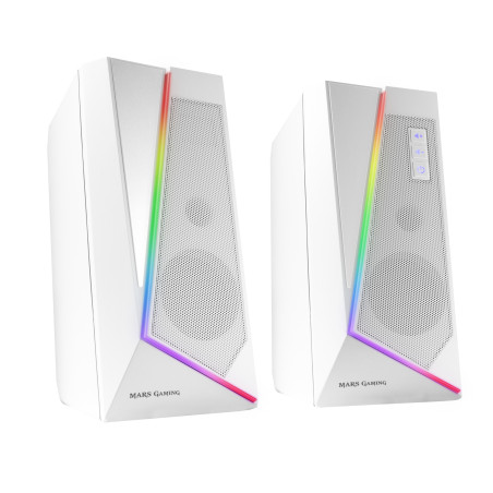 ALTAVOCES 2.0 BLUETOOTH 5.0 MS7 WHITE 20W RMS ILUMINACION RGB DINAMICO PROCESADOR DSP