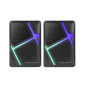 MS-H, Altavoces Gaming RGB Flow, Drivers Invertidos y Sonido 3D-Surround 10W, Altavoces Compactos con Caja de Control de Volumen, Conexión Universal Jack 3.5mm, Negro