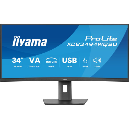 ProLite XCB3494WQSU-B1 pantalla para PC 86,4 cm (34) 3440 x 1440 Pixeles UltraWide Quad HD LED Negro