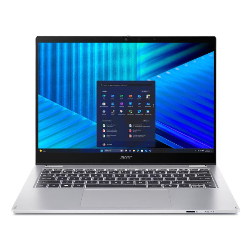 TravelMate TMP414RN-55-TCO-506Q Intel Core Ultra 5 225U Portátil 35,6 cm (14) Pantalla táctil 3K 16 GB DDR5-SDRAM 512 GB SSD Wi-Fi 7 (802.11be) Windows 11 Pro Azul