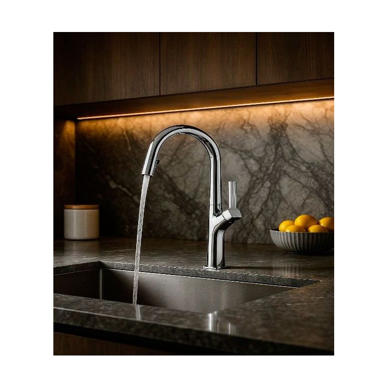 Grifo monomando Nova FR41, extraible, modelo grey