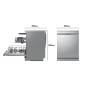 Lavavajillas LG DF273FV, 14cub, 3ªB, A, Inox