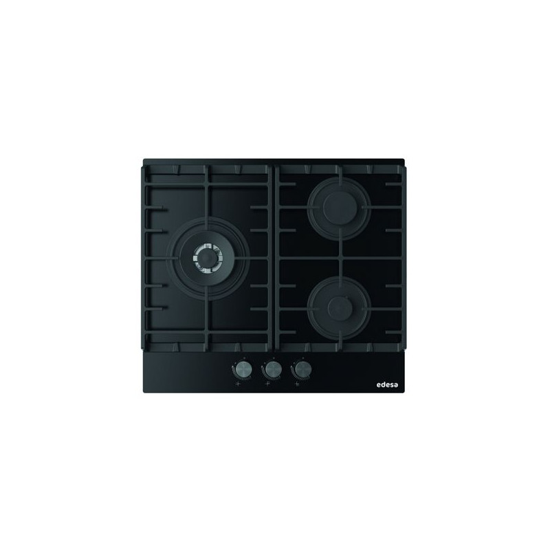 Encimera Edesa EGG6031TITRCIN, 3 fuegos, cristal g