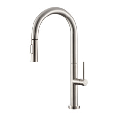 Grifo monomando Nova FR40, cisne, acero cepillado