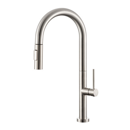 Grifo monomando Nova FR40, cisne, acero cepillado