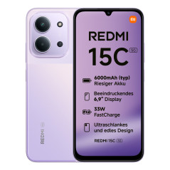 Redmi 15C 17,5 cm (6.9) 5G USB Tipo C 4 GB 128 GB 6000 mAh Púrpura