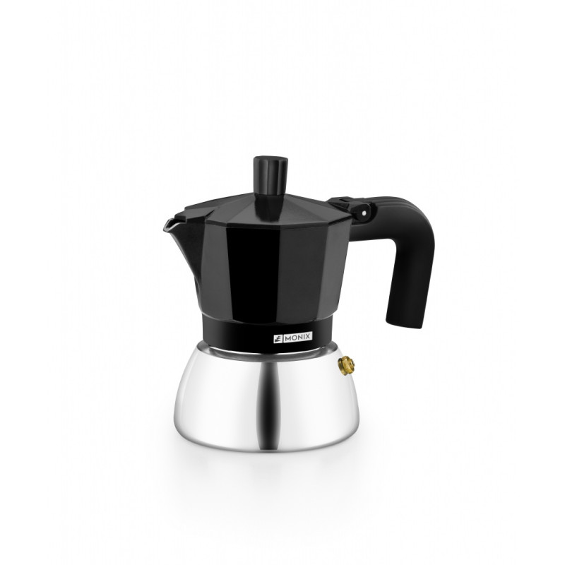 Cafetera induction Monix M863003, inox black 3 taz