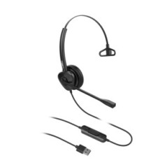 HT301-U auricular y casco Auriculares Alámbrico Diadema Oficina/Centro de llamadas USB tipo A Negro