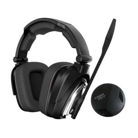 HXAIR auricular y casco Auriculares Inalámbrico Diadema Juego Negro, Plata
