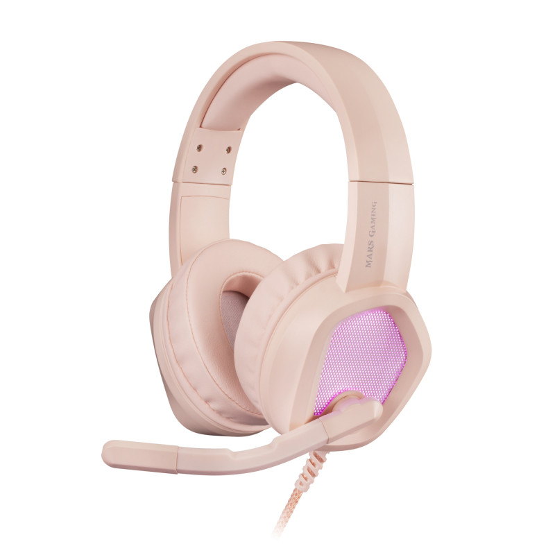 MH320P Rosa, Auriculares Neodimio RGB Flow, Micrófono y Caja de Control