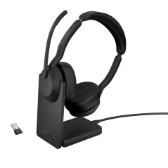 Evolve2 55 Auriculares Inalámbrico y alámbrico Diadema Oficina/Centro de llamadas Bluetooth Base de carga Negro