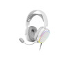 MHAX Blanco, Auriculares Gaming RGB, Micrófono Extraíble, HiFi, Compatibilidad Multiplataforma