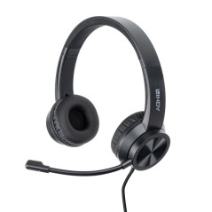 20439 auricular y casco Auriculares Alámbrico Diadema Oficina/Centro de llamadas USB Tipo C Negro
