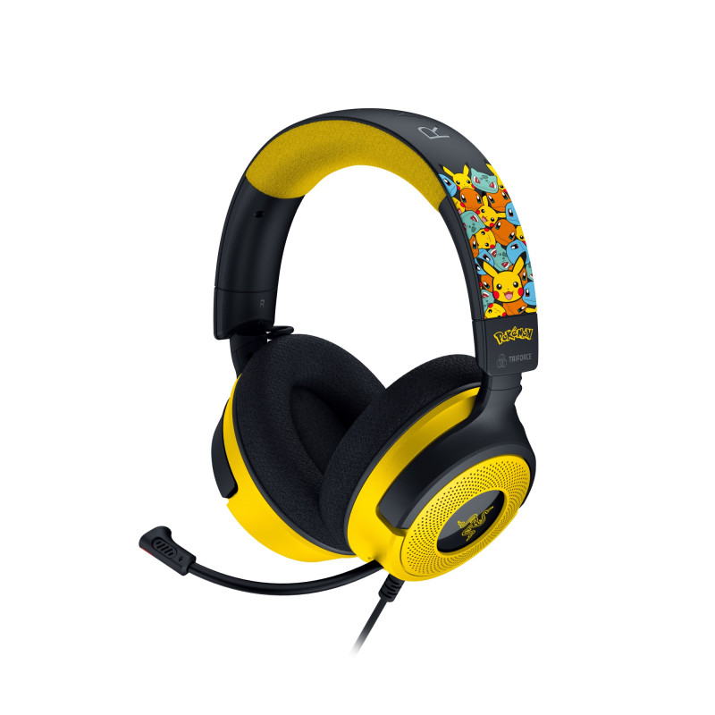 Kraken V4 X Pokemon Auriculares Alámbrico Diadema Juego USB Type-C / USB Type-A Negro, Amarillo