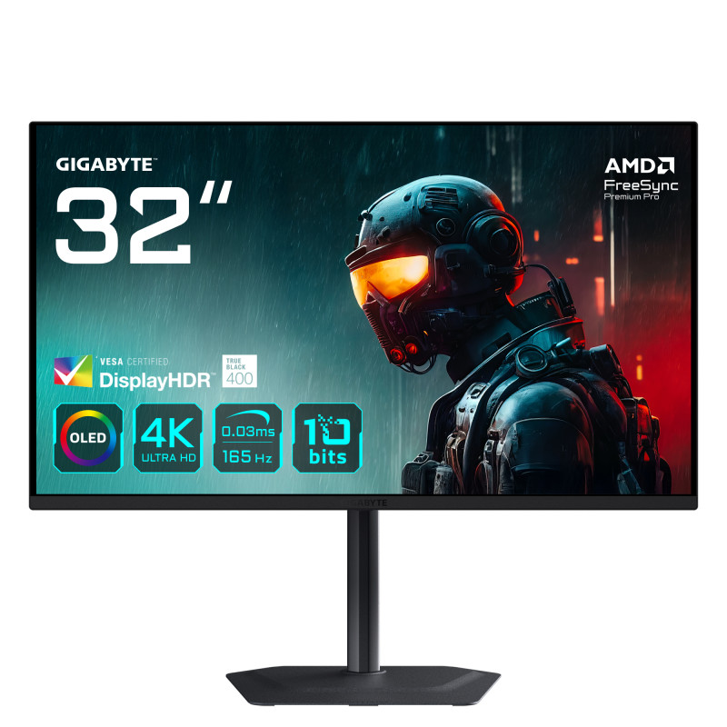 MO32U 31,5 Monitor Gaming OLED 4K UHD - 3840 x 2160, 165Hz, 0.03ms, 250 cd/m², Display HDR True Black 400, HDMI 2.1, DisplayPort 1.4